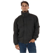 Timberland Schwarze Steppjacke für Herren mit hohem Kragen und dezentem Logo auf der Brust, Vorderansicht