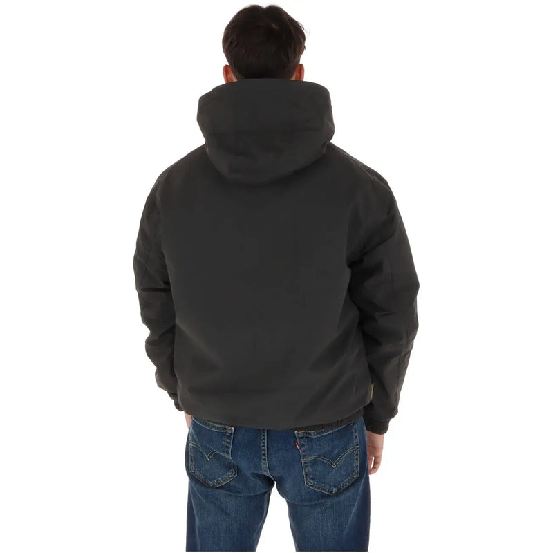 Timberland Schwarze Steppjacke für Herren mit Kapuze und dezenten Ziernähten, Vorderansicht