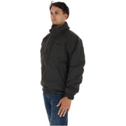 Timberland Schwarze Steppjacke für Herren mit hohem Kragen und dezentem Logo auf der Brust, Vorderansicht