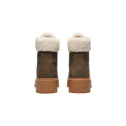 Timberland women brown suede ankle boots with shearling lining