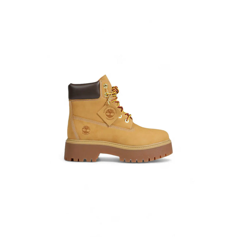 Timberland women leather ankle boots beige lace up with tan timberland 6-inch boot brown leather collar and chunky sole