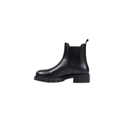 Tommy Hilfiger black leather womens chelsea ankle boots with chunky sole