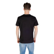 Tommy Hilfiger black short-sleeved crew neck t shirt with square logo in cotton fabric for casual wear