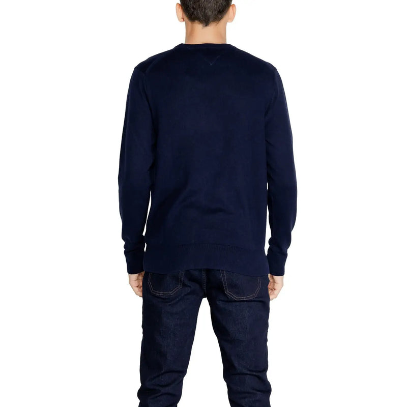 Tommy Hilfiger Kaschmirpullover für Herren in Marineblau mit Rundhalsausschnitt und langen Ärmeln, Vorderansicht