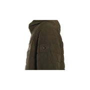 Olivgrüne, gesteppte Kapuzenjacke mit Tommy-Hilfiger-Aufnäher am Ärmel für Herren, Herbst/Winter