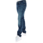 Tommy Hilfiger Herrenjeans aus dunkelblauem Denim mit schmaler Passform und dezenter Waschung, Vorderansicht