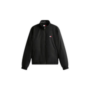 Tommy Hilfiger Schwarze Herren-Jeans, Polyester-Blazer mit Reißverschluss, gesticktem Logo auf der Brust und Schriftzug am Kragen