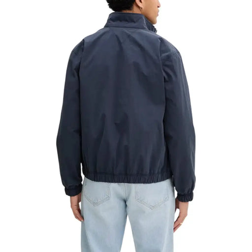 Dark blue bomber jacket with ribbed cuffs and hem from Tommy Hilfiger Jeans Men Blazer collection