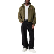 Olivgrüner Kapuzenblazer mit kleinem, gesticktem Logo auf der linken Brust, aus Polyester von Tommy Hilfiger Jeans.