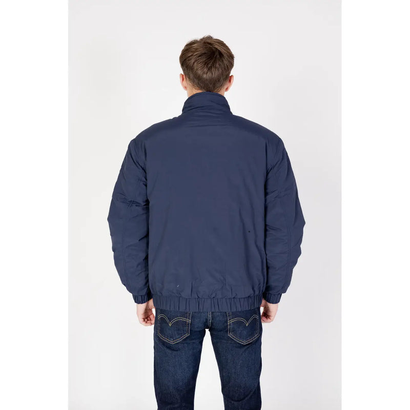 Marineblaue, wattierte Nylon-Bomberjacke mit elastischen Bündchen und Saum von Tommy Hilfiger Jeans Herrenkollektion