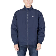 Marineblaue Tommy Hilfiger Jeans Herren Nylon-Steppjacke mit Reißverschluss und kleinem Logo auf der linken Brust dm0dm17238