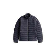 Tommy Hilfiger Jeans Herren-Nylonjacke in Blau mit Reißverschluss, dunkelblau gesteppt, mit Stehkragen und Frontreißverschluss