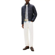 Marineblaue gesteppte Nylon-Reißverschlussjacke für Herren von Tommy Hilfiger Jeans DM0DM20658 mit Pufferdesign