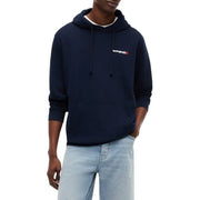Marineblau Tommy Hilfiger Jeans Herren-Sweatshirt mit weißem und rotem Logo aus Bio-Baumwolle