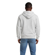 Tommy Hilfiger Jeans men grey organic cotton hoodie with a classic fit and ribbed cuffs in soft light gray