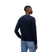 Marineblauer Rundhalspullover von Tommy Hilfiger Jeans Herrenstrickwaren aus blauer Bio-Baumwolle