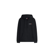 Schwarzes Tommy Hilfiger Jeans Herren-Sweatshirt mit kleinem gesticktem Logo und passendem Markenetikett aus Bio-Baumwolle