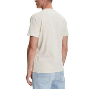 Cream-colored cotton t-shirt with round neckline and short sleeves from Tommy Hilfiger Jeans men collection