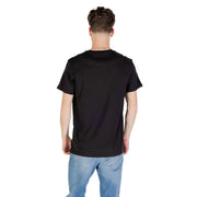 Black short-sleeved crew neck cotton t-shirt for men from Tommy Hilfiger Jeans casual wear collection
