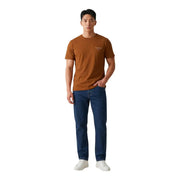 A brown cotton Tommy Hilfiger short sleeve t shirt for men with a round neck and small chest logo