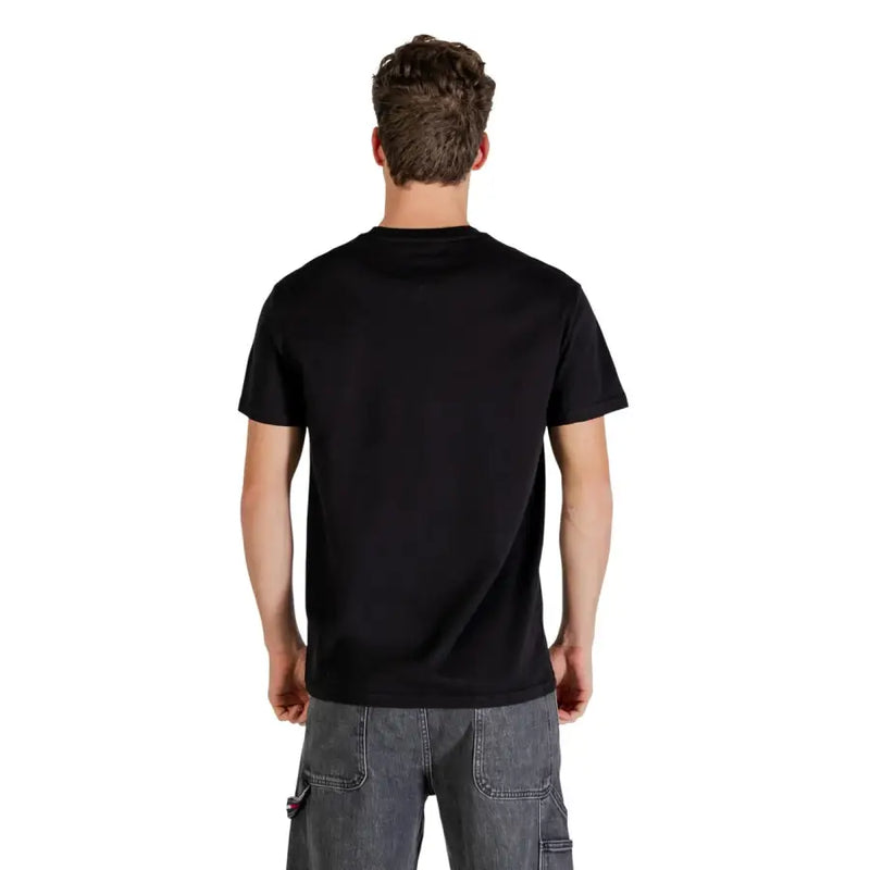 Tommy Hilfiger Jeans Männer t-shirt schwarzes, kurzärmeliges Baumwoll-Freizeitshirt mit Rundhalsausschnitt