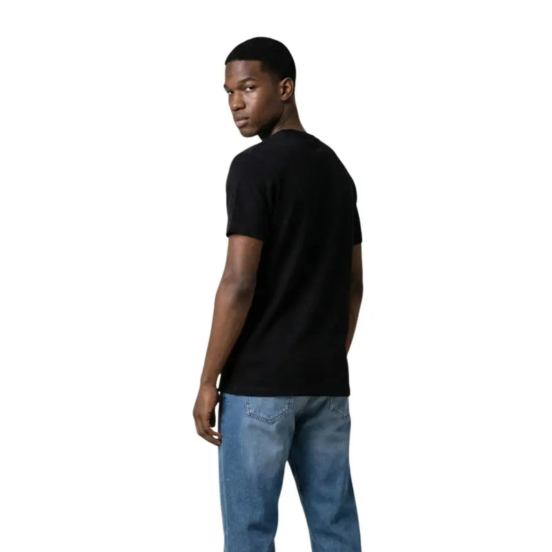 Schwarzes, kurzärmeliges Baumwollshirt mit Rundhalsausschnitt t-shirt für Männer von Tommy Hilfiger Jeans ideal für Freizeitkleidung