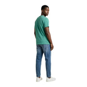 Tommy Hilfiger Jeans Männer t-shirt Kurzarm, aus weichem Baumwollstoff in Türkis mit Rundhalsausschnitt