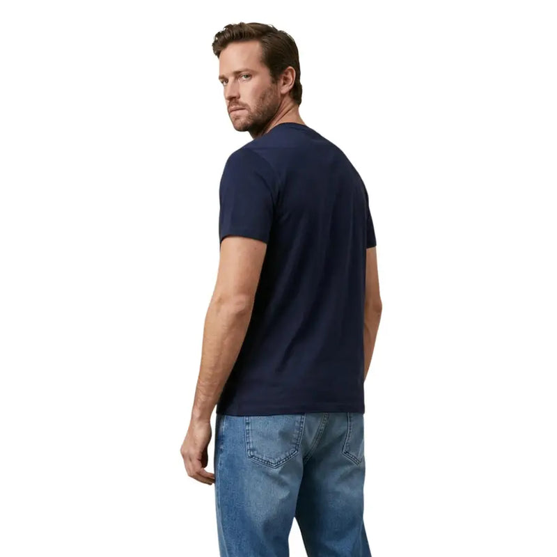 Marineblaues, kurzärmeliges Baumwollshirt mit Rundhalsausschnitt und kurzen Ärmeln t-shirt für Männer von Tommy Hilfiger Jeans Sammlung