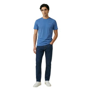 Tommy Hilfiger Jeans Herren-T-Shirt aus hellblauer Baumwolle mit kleinem, gesticktem Logo auf der linken Brust, hergestellt aus Bio-Baumwolle