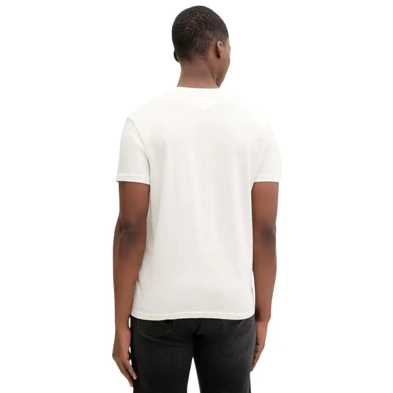 Weißer Kurzarm mit Rundhalsausschnitt t-shirt aus Bio-Baumwolle von Tommy Hilfiger Jeans für Herren in Größe S