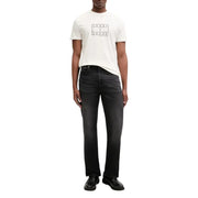 Tommy Hilfiger Jeans Weißes Herren-T-Shirt aus Bio-Baumwolle mit schwarzem Logo-Aufdruck auf der Brust