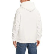Men’s off-white hooded sweatshirt with pocket paired with blue jeans from Tommy Hilfiger