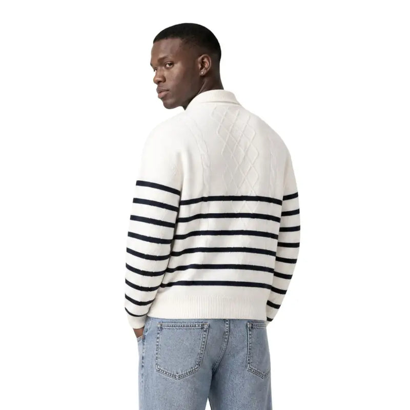 Weißes Sweatshirt aus Bio-Baumwolle von Tommy Hilfiger Jeans Herrenschuhe mit schwarzen Streifen und rautenförmigem Rückenteil