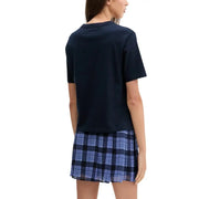 Navy blue short-sleeved Tommy Hilfiger Jeans women organic cotton t-shirt with a round neckline