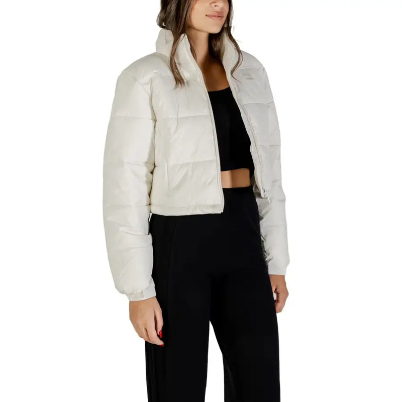 Cropped white puffer jacket from Tommy Hilfiger Long White Nylon Jacket for Women