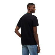 Tommy Hilfiger Schwarzes Herren-T-Shirt aus Baumwolle mit kurzen Ärmeln und Rundhalsausschnitt, Vorderansicht