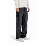 Tommy Hilfiger Schwarze Herrenjeans aus Bio-Baumwolle mit dunkler Waschung, lockerer Passform und Cargotaschen