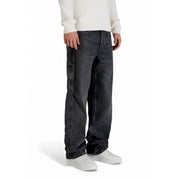 Tommy Hilfiger men black organic cotton jeans with dark-wash relaxed fit and cargo-style pockets