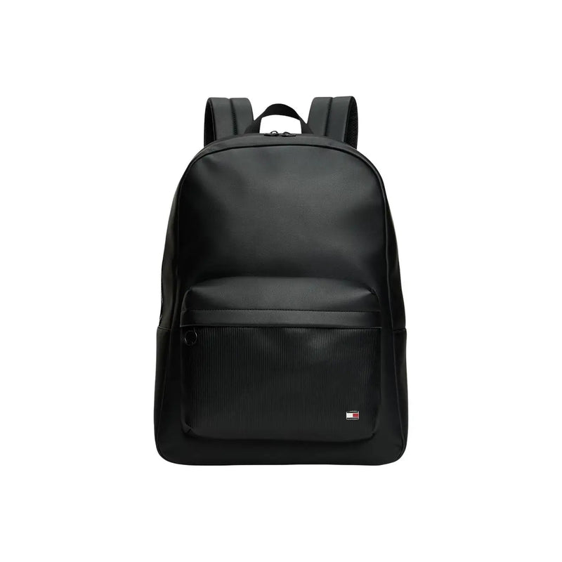Tommy Hilfiger Schwarzer Herrenrucksack mit elegantem, modernem Design, strukturierter Vordertasche und dezentem Markenlogo, 30 x 42 x 14 cm
