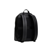 Tommy Hilfiger Schwarzer Herren-Lederrucksack mit Netzeinsätzen und verstellbaren Trägern, 30 x 42 x 14 cm