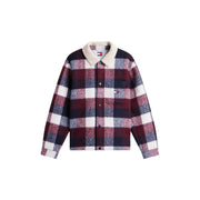 Tommy Hilfiger Herrenblazer, blau, Polyester, Winter, mit kariertem Flanellfutter, cremefarbenem Shearling-Kragen und Knopfverschluss