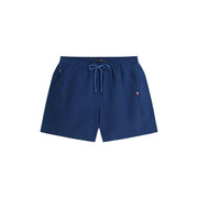 Marineblaue Tommy Hilfiger Herren-Badehose aus Polyester mit dezenter Struktur und passendem Kordelzugbund