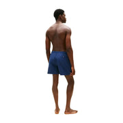 Marineblaue Badehose aus Polyester mit kleinem Logo am Bund und Kordelzug von Tommy Hilfiger für Herren, mittlere Größe