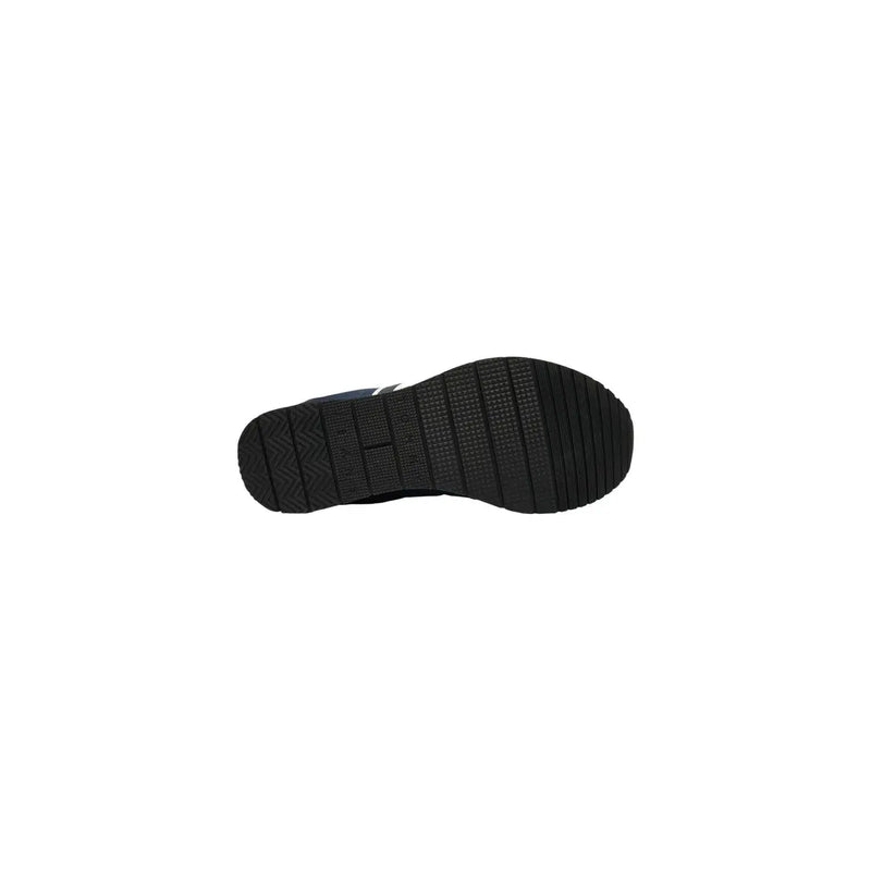 Schwarze Gummisohle mit strukturiertem, gitterartigem Profil Tommy Hilfiger Herren-Sneaker aus blauem Polyester