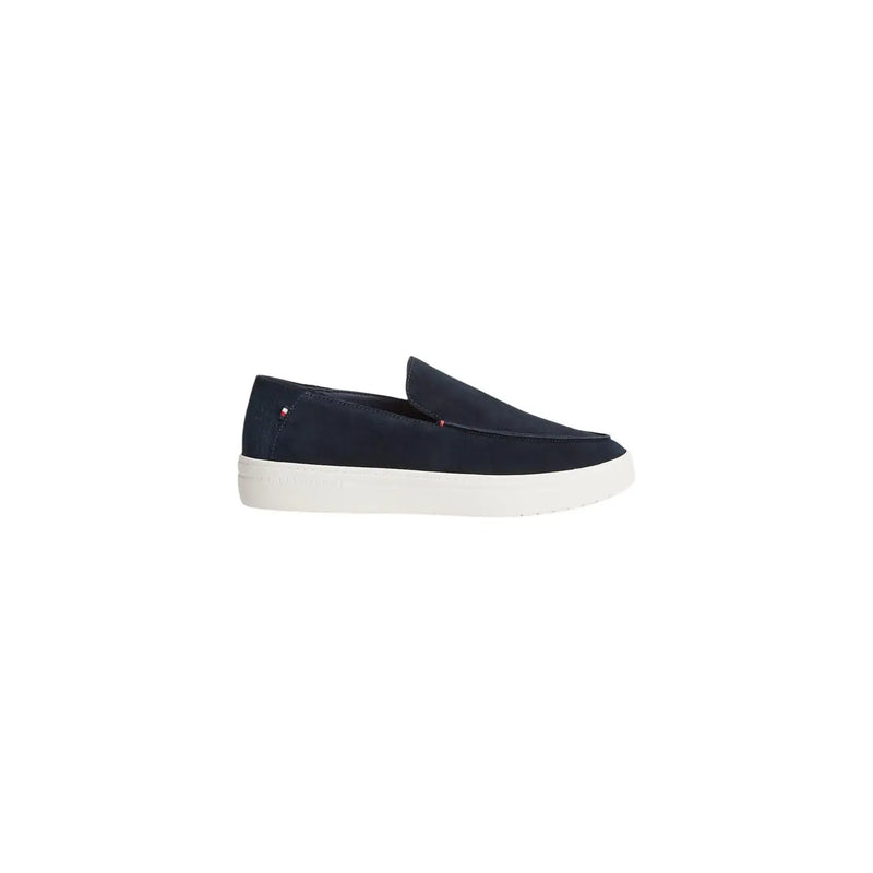 Tommy Hilfiger Herren-Mokassin aus blauem Wildleder mit marineblauem Wildleder-Obermaterial und weißer Gummisohle