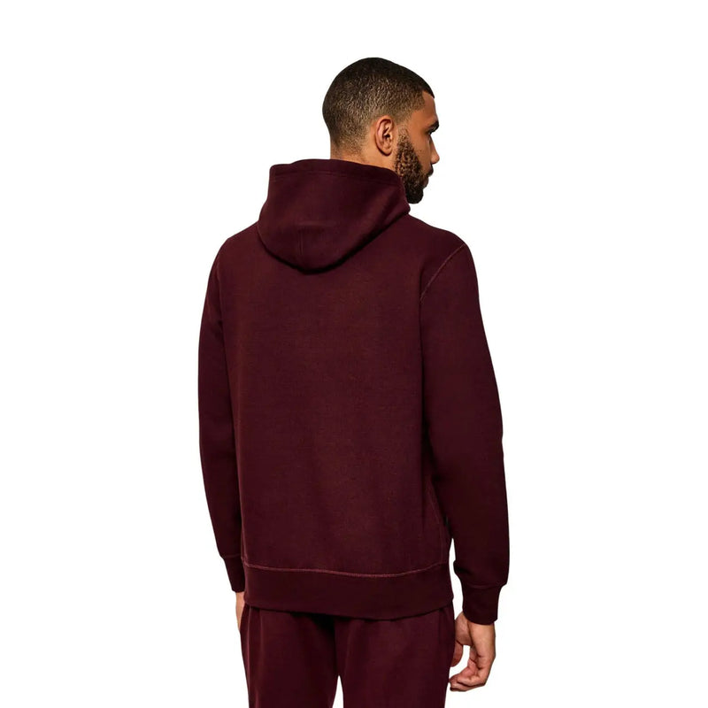 Tommy Hilfiger Herren-Hoodie in Bordeauxrot aus Baumwollmischgewebe mit gerippten Bündchen und Saum