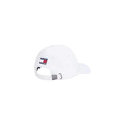 Weiße Tommy Hilfiger Herrenkappe mit klassischem Logo-Patch und verstellbarem Riemen aus Polyester-Replika-Material