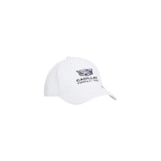 Tommy Hilfiger Weiße Herrenkappe aus Polyester mit schwarzem, aufgesticktem Cadillac Formel-1-Teamlogo auf der Vorderseite