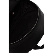 Tommy Hilfiger Herren-Rucksack Central, schwarz, aus strukturiertem Polyurethan, mit dezentem silbernen Reißverschluss und kleinem Markenetikett innen
