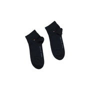 Schwarze Tommy Hilfiger Baumwoll-Knöchelsocken mit dezentem weißen Branding und rot-weiß-blauem Logo für Herren
